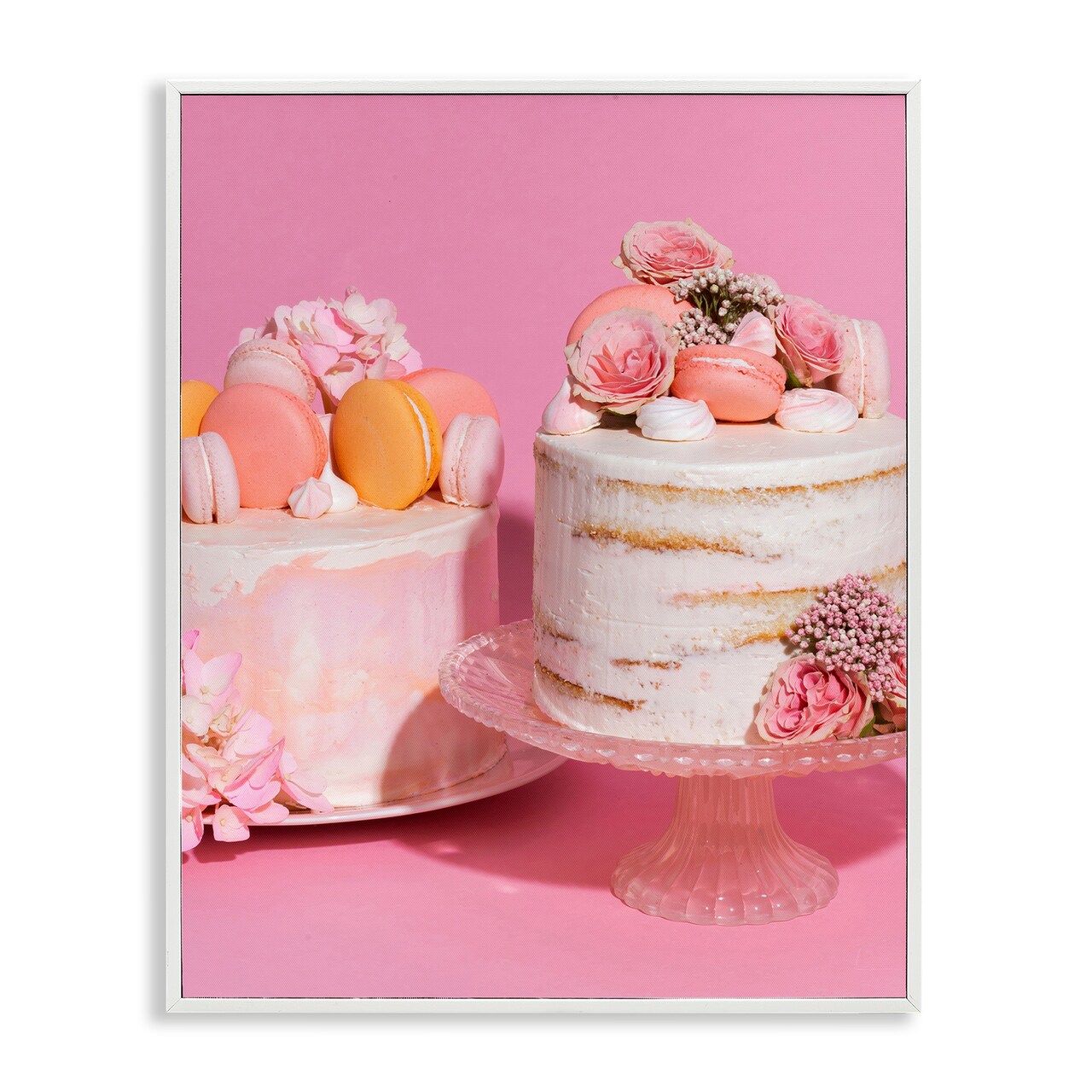 Stupell Industries Pink Pastel Macaroon Cakes Framed Giclee, design by LISH Creative